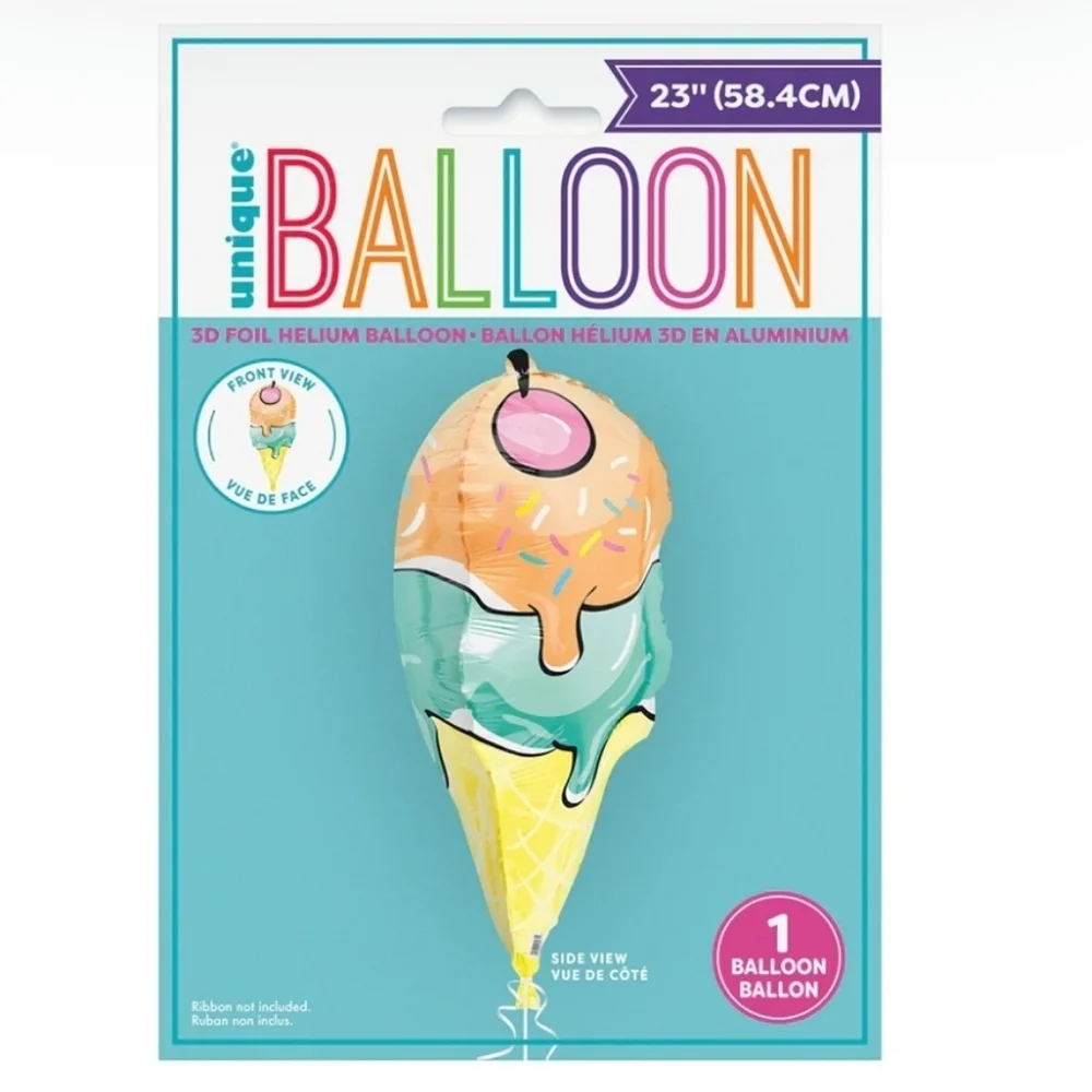 Unique Colorful Ice Cream Cone 3D Foil Balloon 23